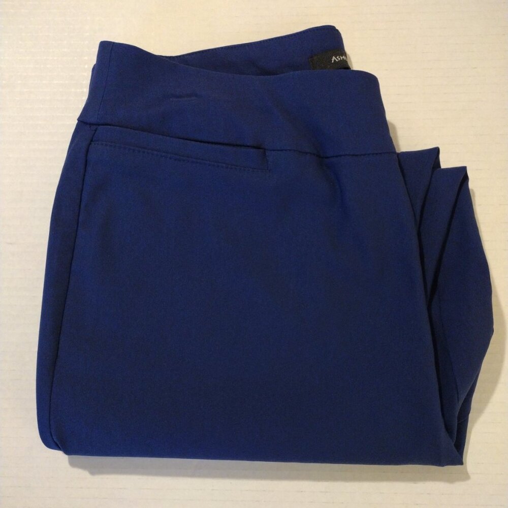 Ashley Stewart Blue Dress Pants Women's Size 12 High Waist